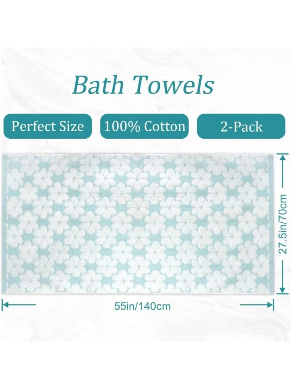 Floral Jacquard Cotton Towels for Bathroom Decor | Soft, Absorbent & Stylish